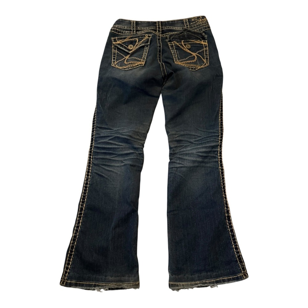 Silver Jeans Suki Surplus Bootcut Dark Wash Denim Jeans Size 30x29 Faded thighs - Picture 10 of 10